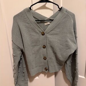 moon & madison Sage Green Button-Up Cardigan